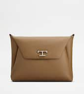 Document Holder Pouch in Leather-BEIGE