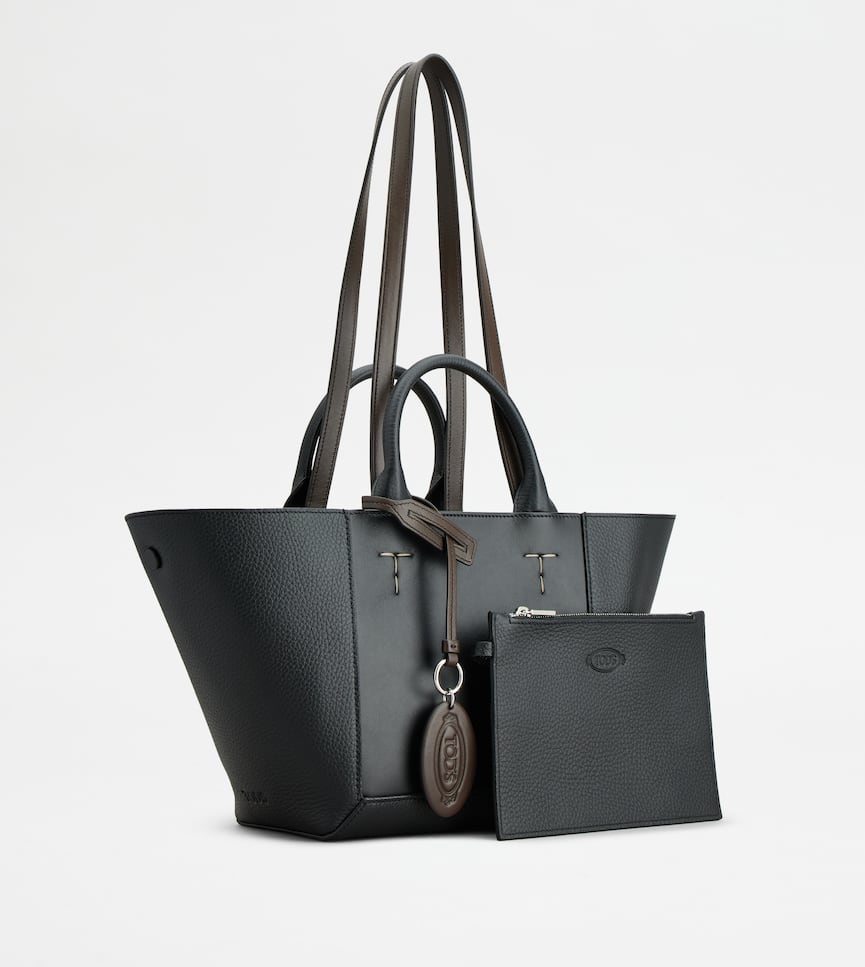 Tod's Double Up Shopping Bag in Leather Small - Three-quarter view