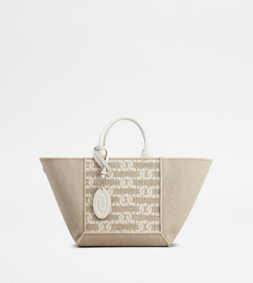 Sac Shopping Tod's Double Up en Tissu et Cuir Petit - Vue frontale