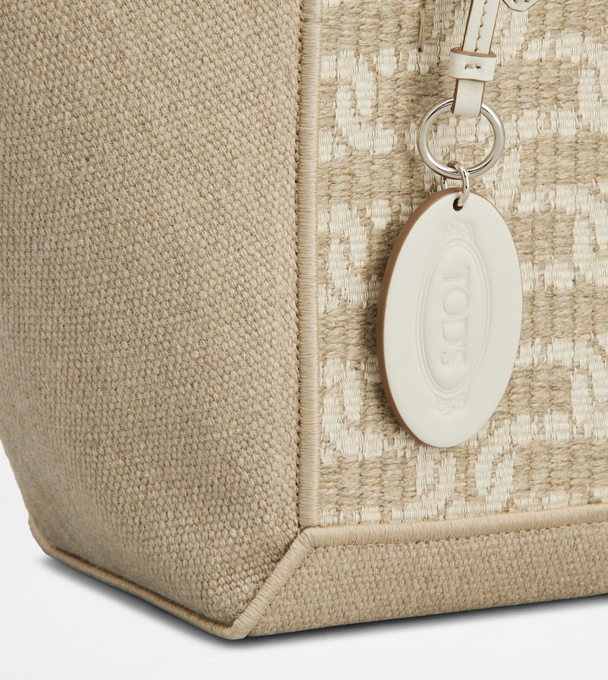 Sac Shopping Tod's Double Up en Tissu et Cuir Petit - Détail