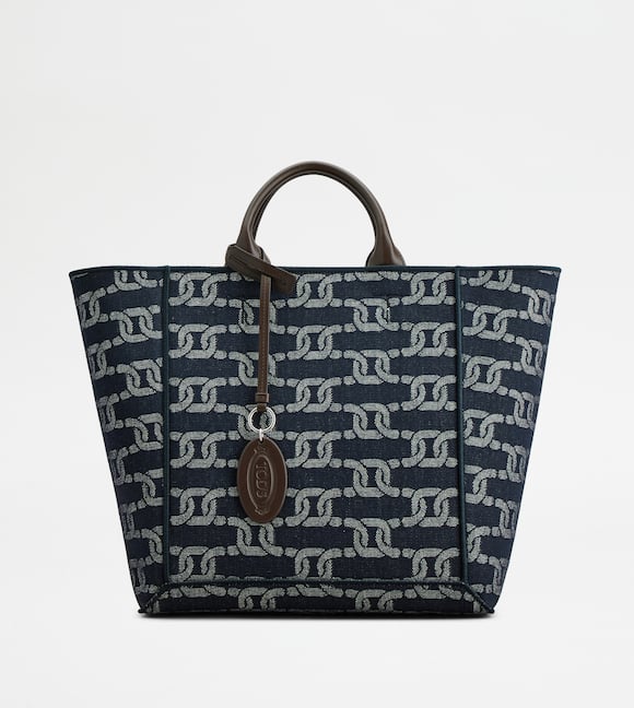 ADA_PRODUCT_ITEM_IMAGE Tod's Double Up Shopping Bag in Denim and Leather Medium