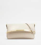 Flap Bag in Leather Small-WHITE