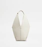 Tod's Di Bag Folio Shoulder Bag in Leather Small-WHITE