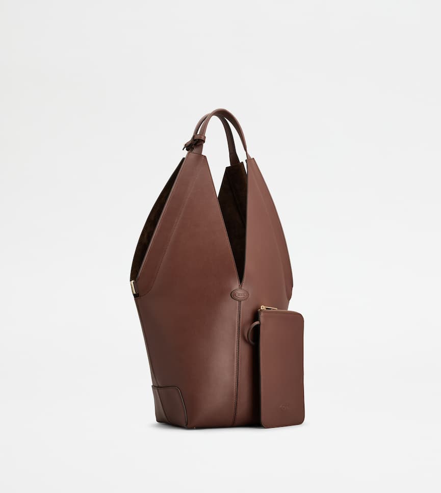 Tod's Di Bag Folio Sac porté Épaule en Cuir Petit - Vue de trois quarts