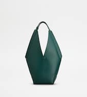 Tod's Di Bag Folio Shoulder Bag in Leather Small-GREEN