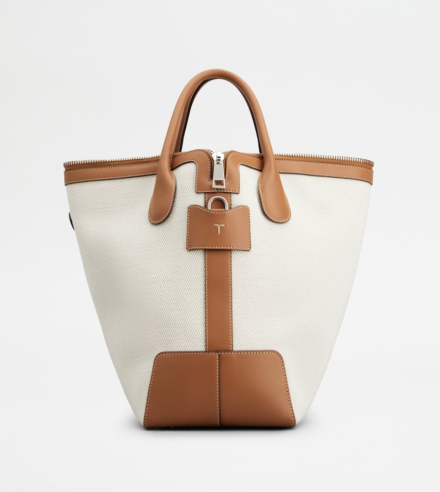 Tod's Di Bag Swing in Canvas e Leather Medium - Front view