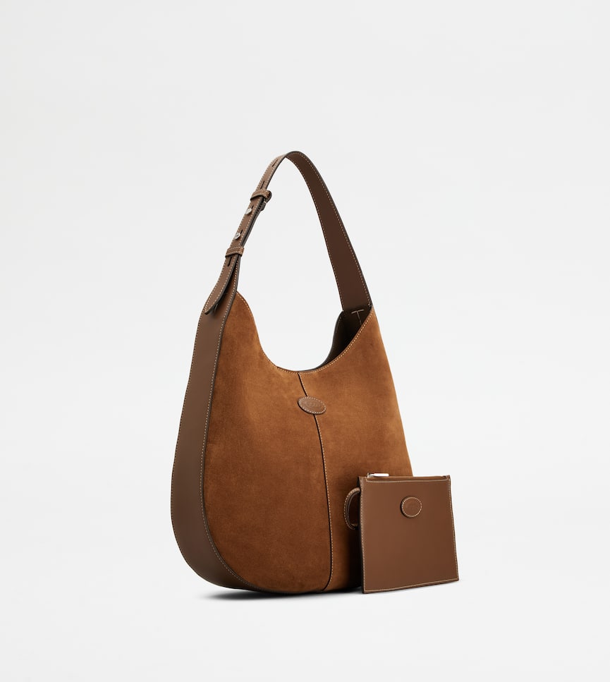 Tod's Di Bag Hobo in Suede Small - Three-quarter view