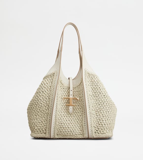 ADA_PRODUCT_ITEM_IMAGE T Timeless Shopping Bag in Raffia and Leather Medium