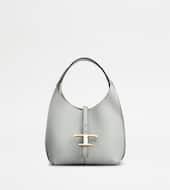 T Timeless Shoulder Bag in Leather Mini-GREY