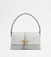 T Timeless Flap Bag in Leather Mini-GREY