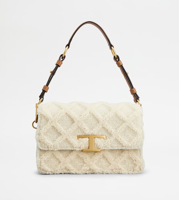 ADA_PRODUCT_ITEM_IMAGE T Timeless Shoulder Bag in Leather and Shearling Mini