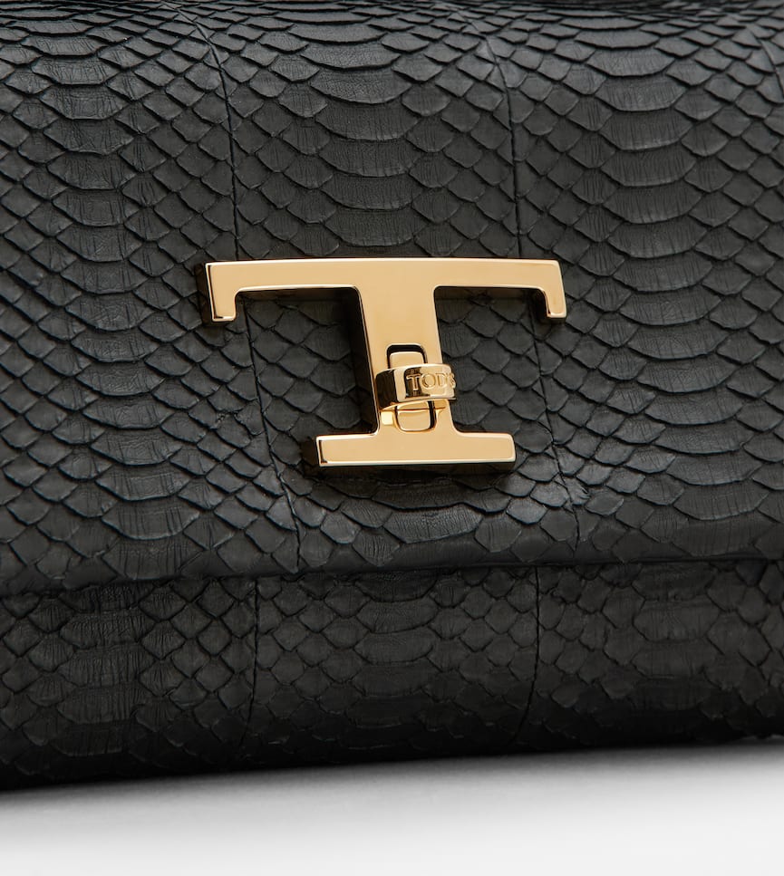 T Timeless Flap Bag in Reptile Micro - Detailing