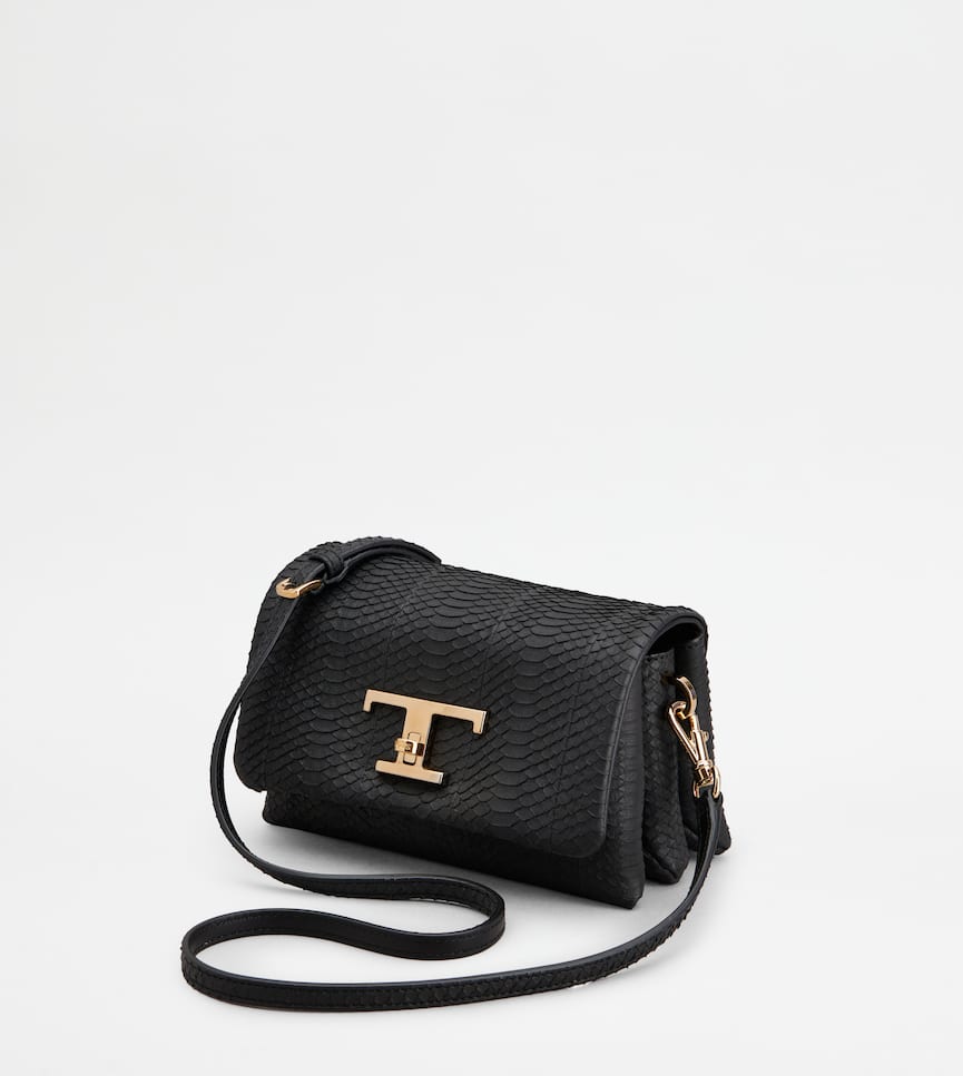 T Timeless Flap Bag in Reptile Micro - Detailing