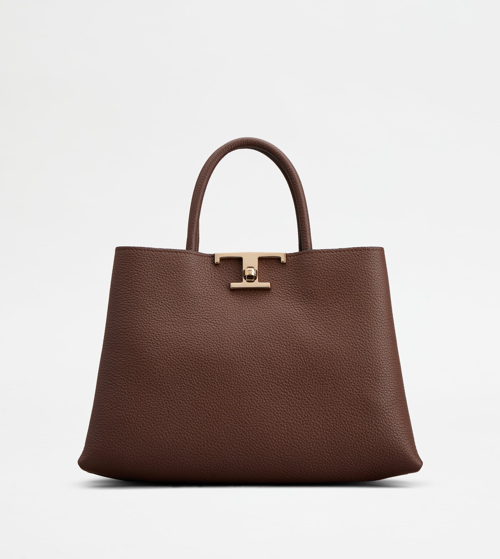 Woman BROWN T Timeless Shopping Bag in Leather Small XBWTSQF0200XWZPZS202 Tods