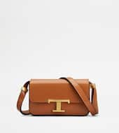 T Timeless Crossbody Bag in Leather CNY Micro-BROWN