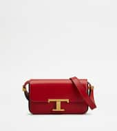 T Timeless Crossbody Bag in Leather CNY Micro-RED