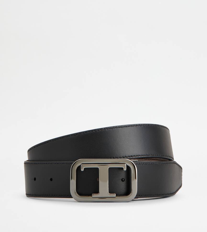 Adjustable and Reversible Belt in Leather - Rear view