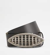 Belt in Leather-GREY