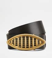 Belt in Leather-BROWN