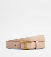 T Timeless Reversible Belt in Leather-PINK