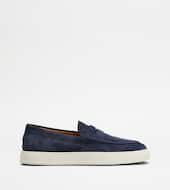 Loafers aus Veloursleder-BLAU