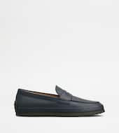 Loafers in Leather-BLUE