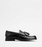 Loafers in Suede-BLACK