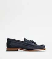 Loafers in Suede-BLUE