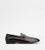 Loafers in Leather-BLACK