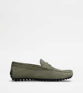 City Gommino Mocassin en Cuir Velours-VERT