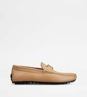 T Timeless City Gommino Driving Shoes in Leather-BEIGE