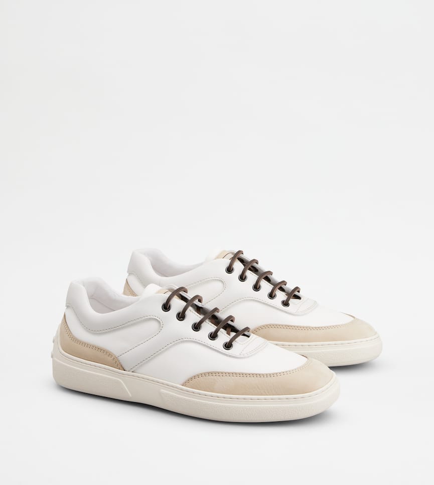 Sneakers in Nubuck and Fabric - Three-quarter view