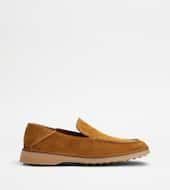 Loafers in Suede-BROWN