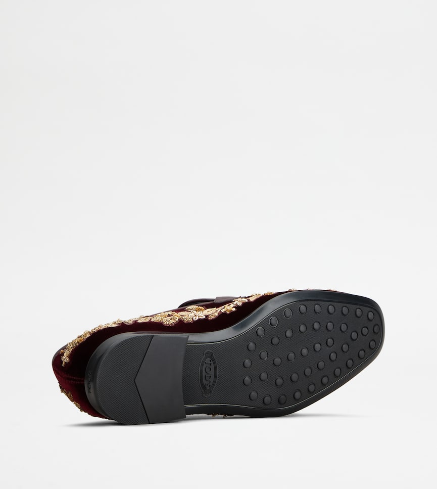 T Timeless Loafers in Velvet and Leather - Bottom view