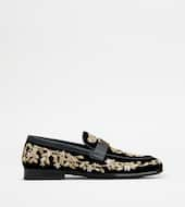 T Timeless Loafers in Velvet and Leather-BLACK, GOLD