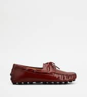 Boat Gommino Bubble in Leather-BURGUNDY