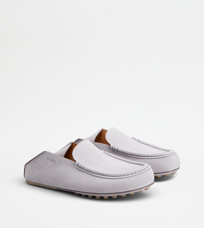 Slipper Loafers in Suede - Three-quarter view