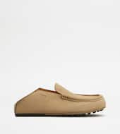 Slipper Loafers in Suede-BEIGE