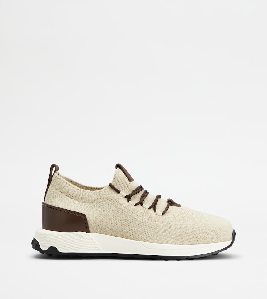 Sock Sneakers in Technical Fabric and Leather - Side view