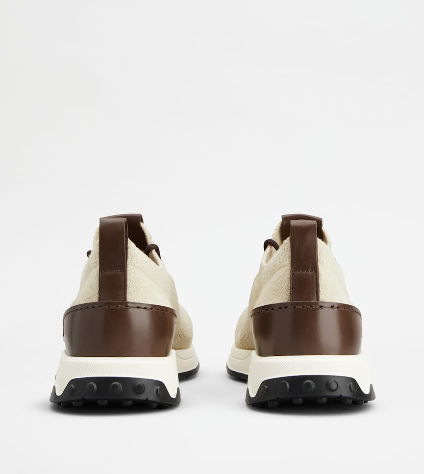 Sock Sneakers in Technical Fabric and Leather - Rear view