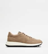 Sneakers in Suede-BEIGE