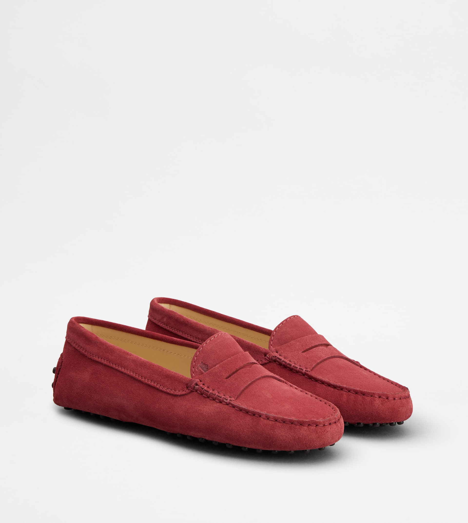 Tod’s red on sale suede Moccasin driver loafers