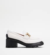 Loafers in Leather-WHITE