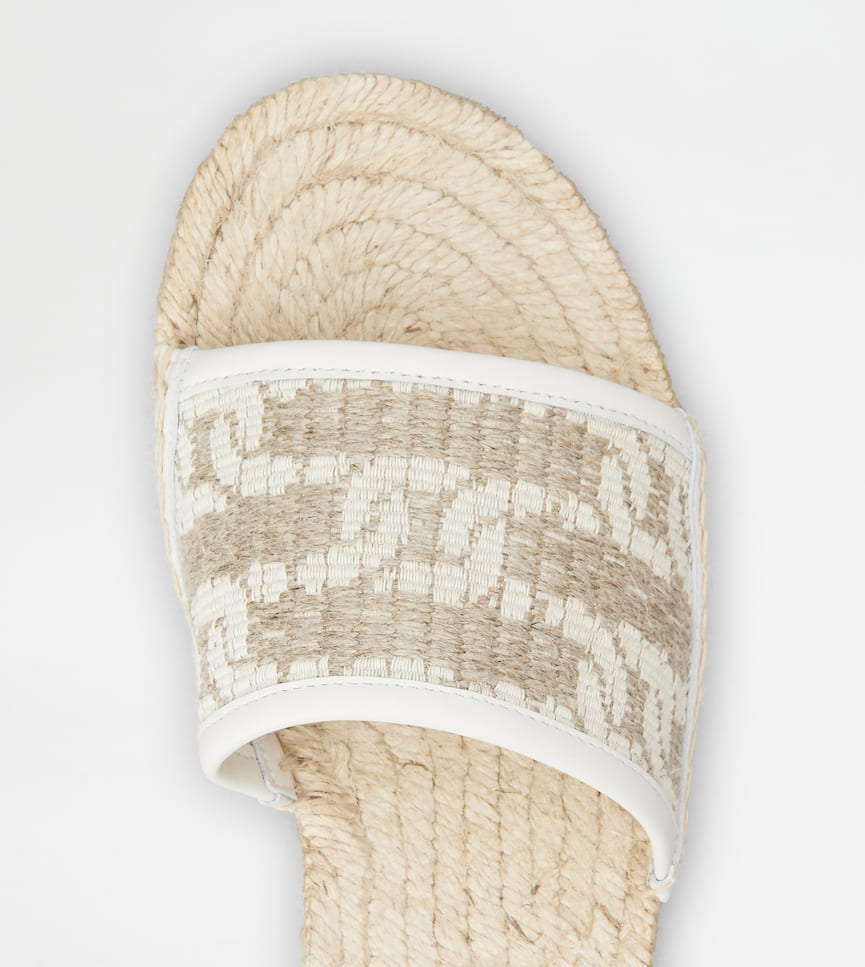 Sandals in Leather and Fabric - Detailing