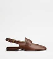 Mocassin Slingback en Cuir-MARRON