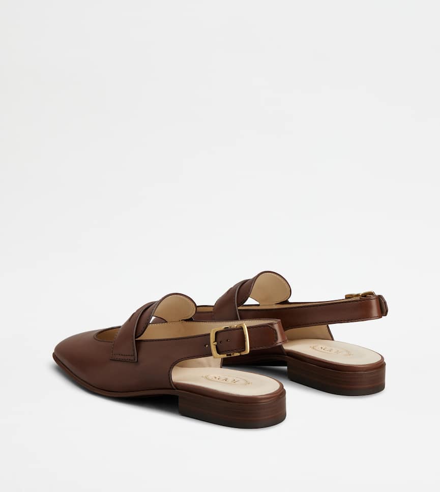 Mocassin Slingback en Cuir - Vue de dos