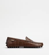 Gommino Driving Shoes in Leather-BROWN