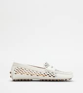 Gommino Driving Shoes in Leather-WHITE