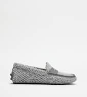 Gommino Driving Shoes in Fabric and Leather-GREY