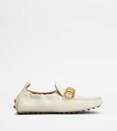 Gommino Driving Shoes in Leather-WHITE